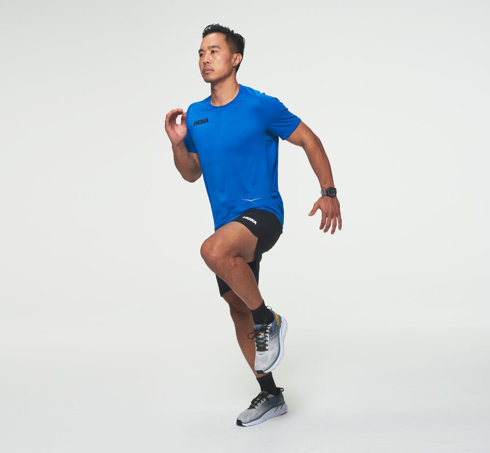 Hoka One One Performance T-Shirt Herr Kungsblått - SE-8956072